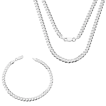 Conjunto Corrente e Pulseira Grumet 70cm 5mm Prata 925 Shopee