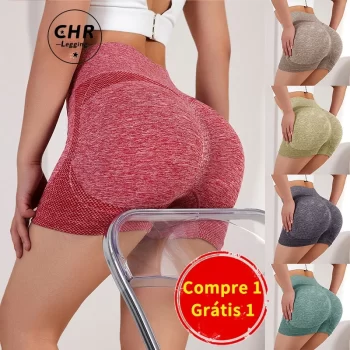CHR Shorts Fitness Feminino Elástico De Cintura Alta Levanta Bumbum Esportes Calça legging Academia Shopee